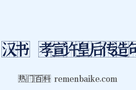汉书·孝宣许皇后传造句是什么意思的图片